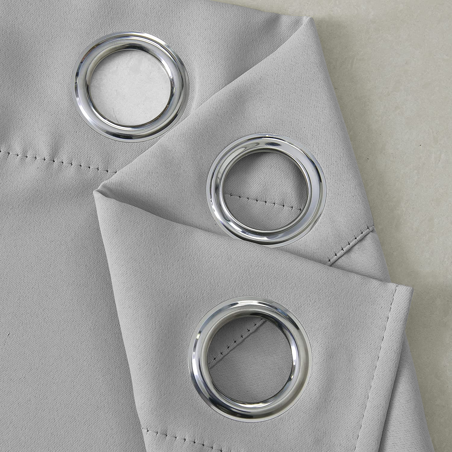 Light Grey Blackout Curtains Eyelet