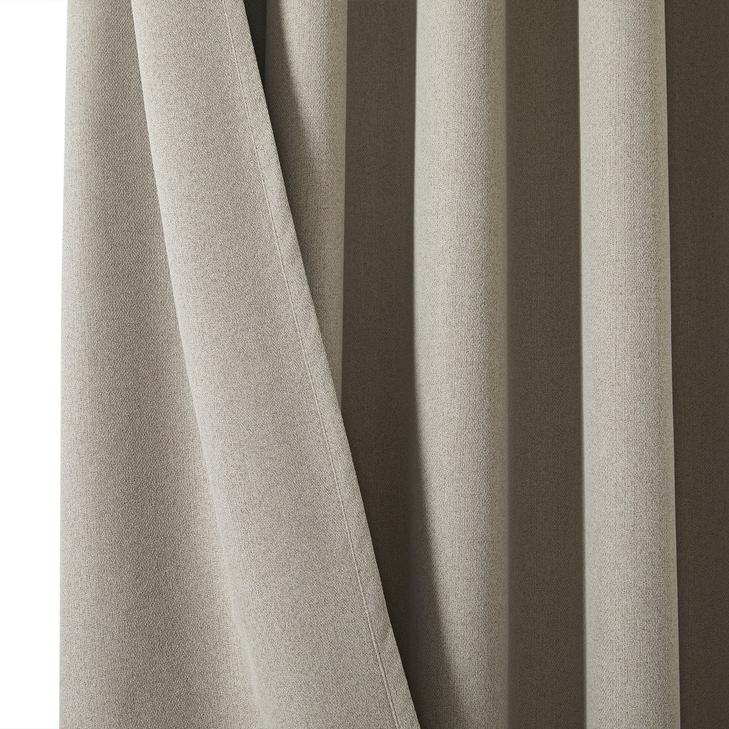 100% Blackout Linen Curtains  Luxury Thermal Eyelet Ready Made