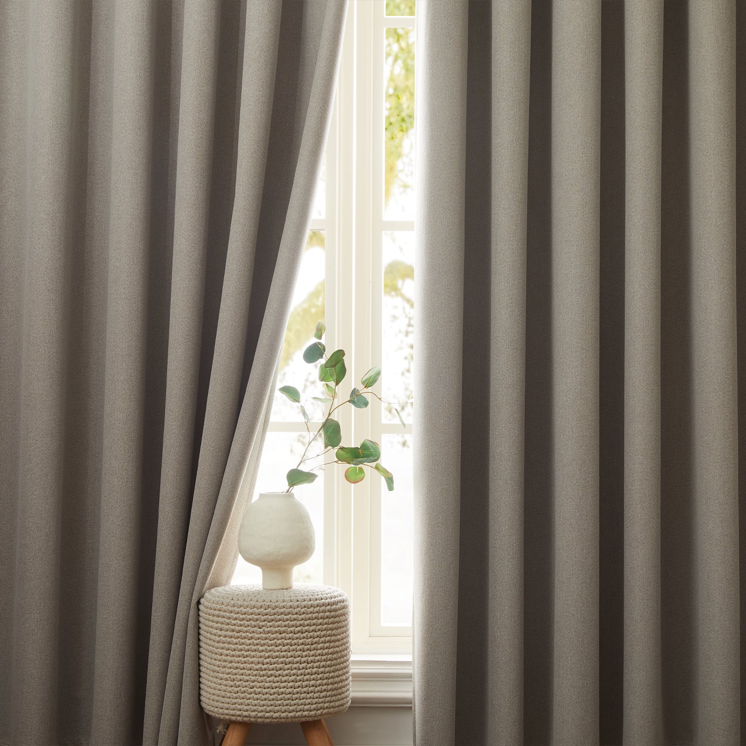 100% Blackout Linen Curtains  Luxury Thermal Eyelet Ready Made