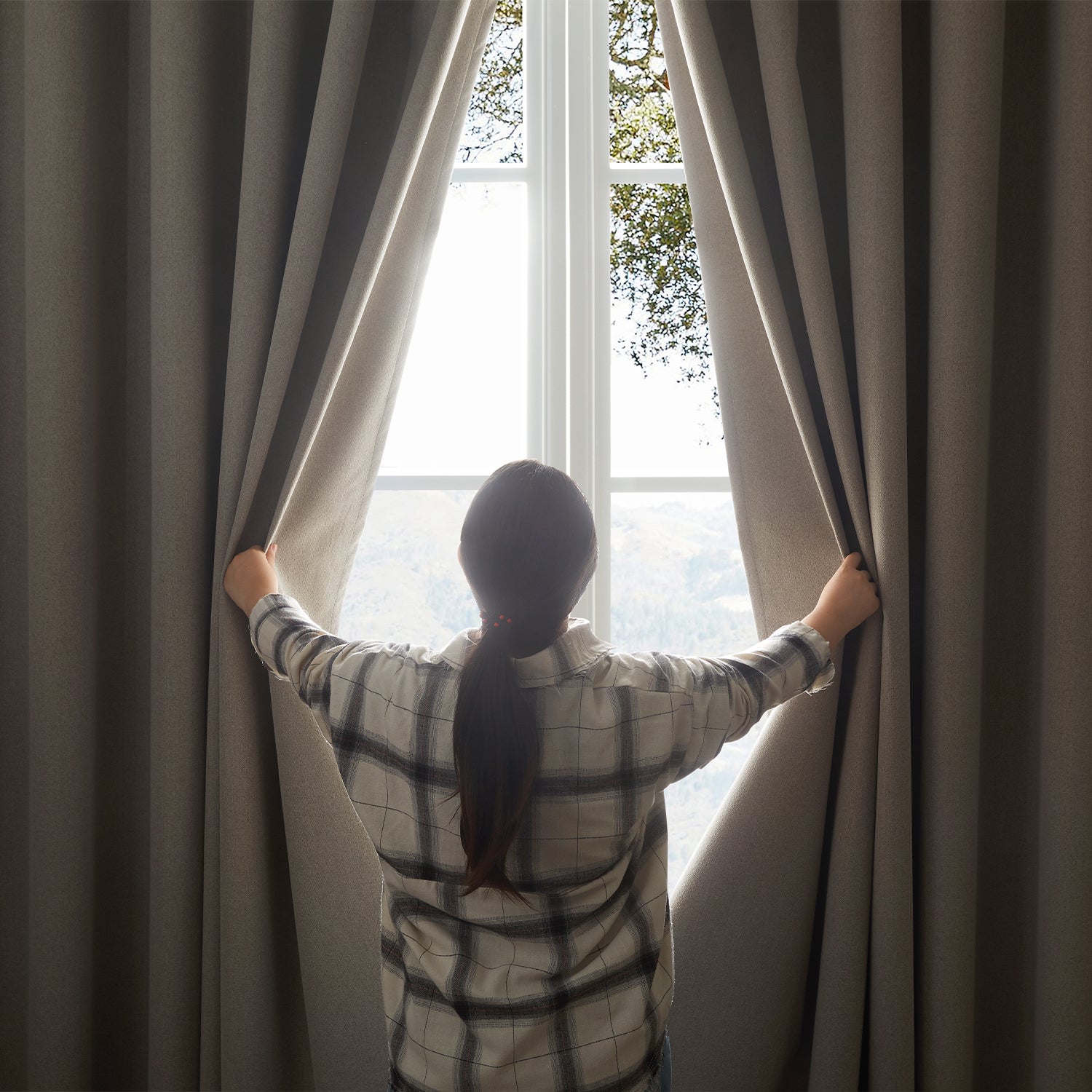 100% Blackout Linen Curtains  Luxury Thermal Eyelet Ready Made
