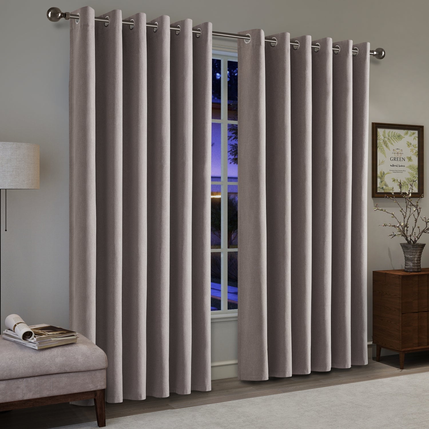 Eyelet Rings Top Curtains Blackout 
