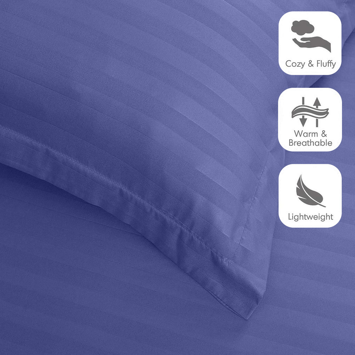 4 Piece Striped Duvet Cover Complete Bedding Set