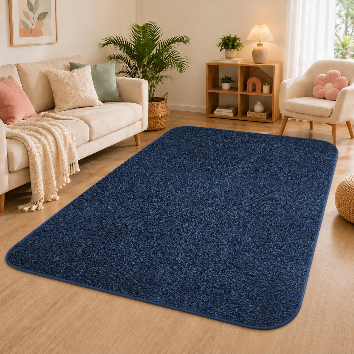 Fluffy Large Area Rug - Low Pile & Thick Pashmina Style