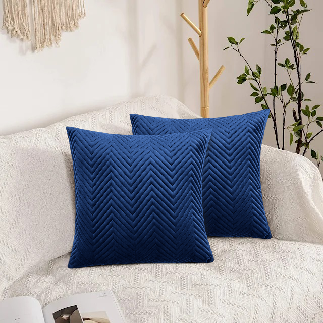 Navy Blue Cushion Covers Pack Of 2 