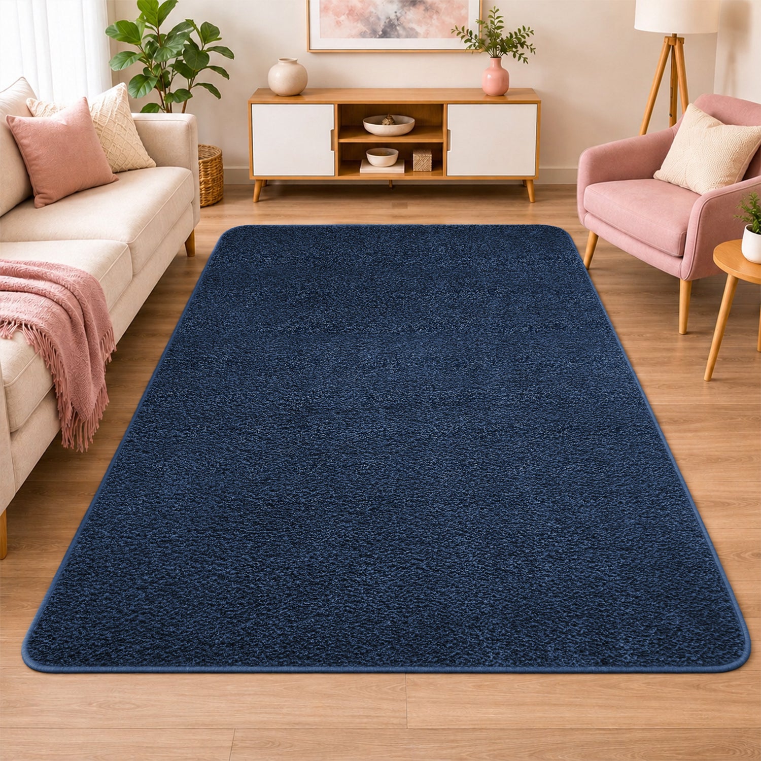 Fluffy Large Area Rug - Low Pile & Thick Pashmina Style