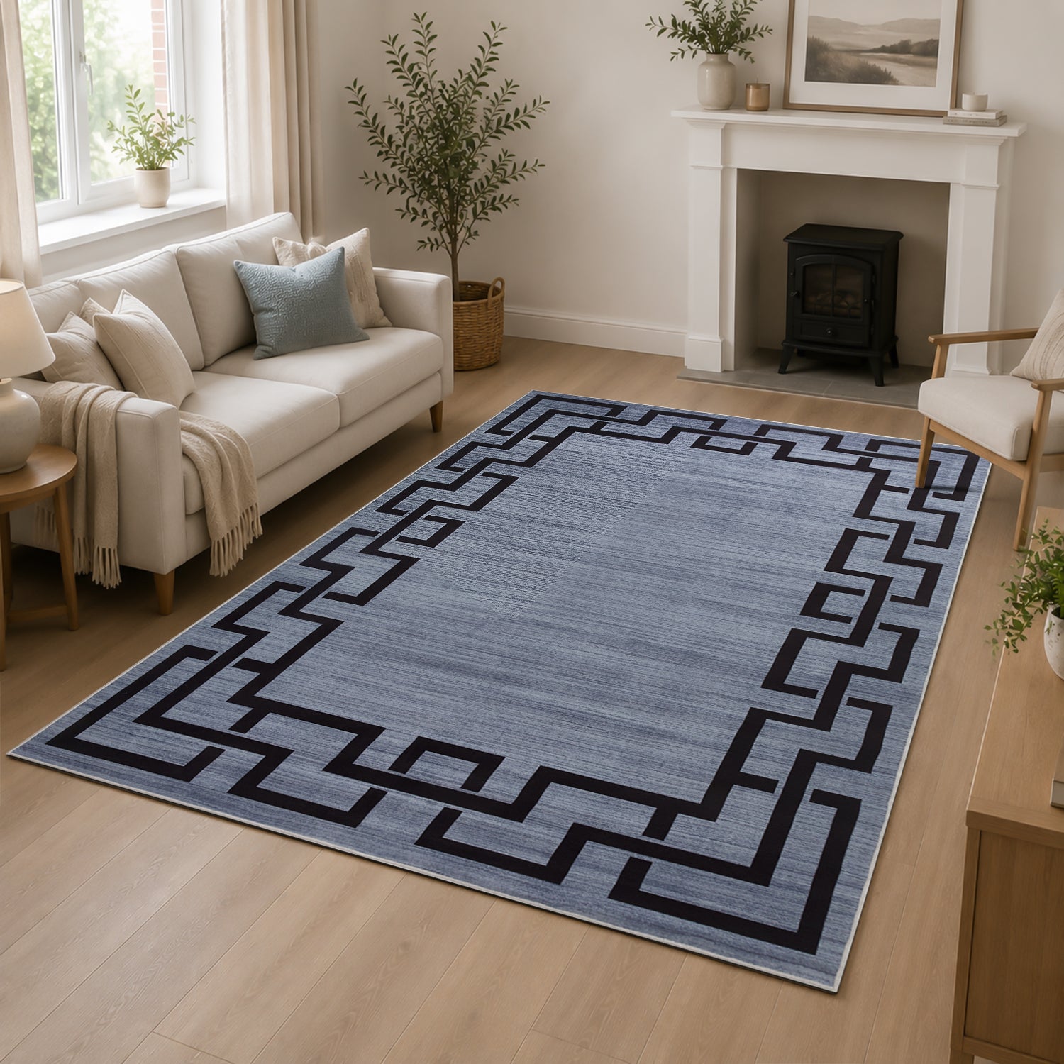 Nico Modern Design Grey Rug Non‑Slip Indoor Area Rug