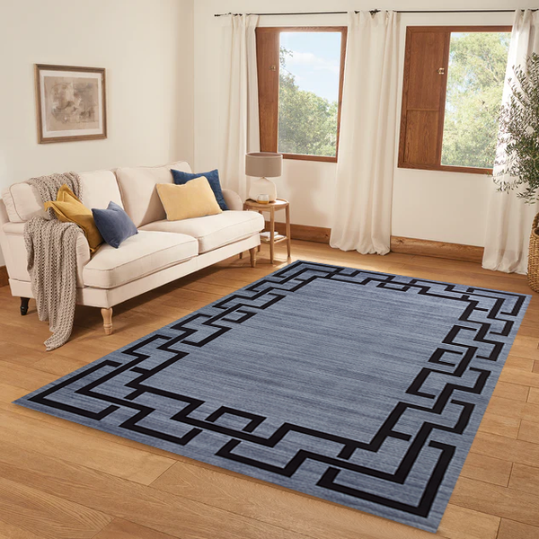 Large Area Living Room Rugs Border Printed