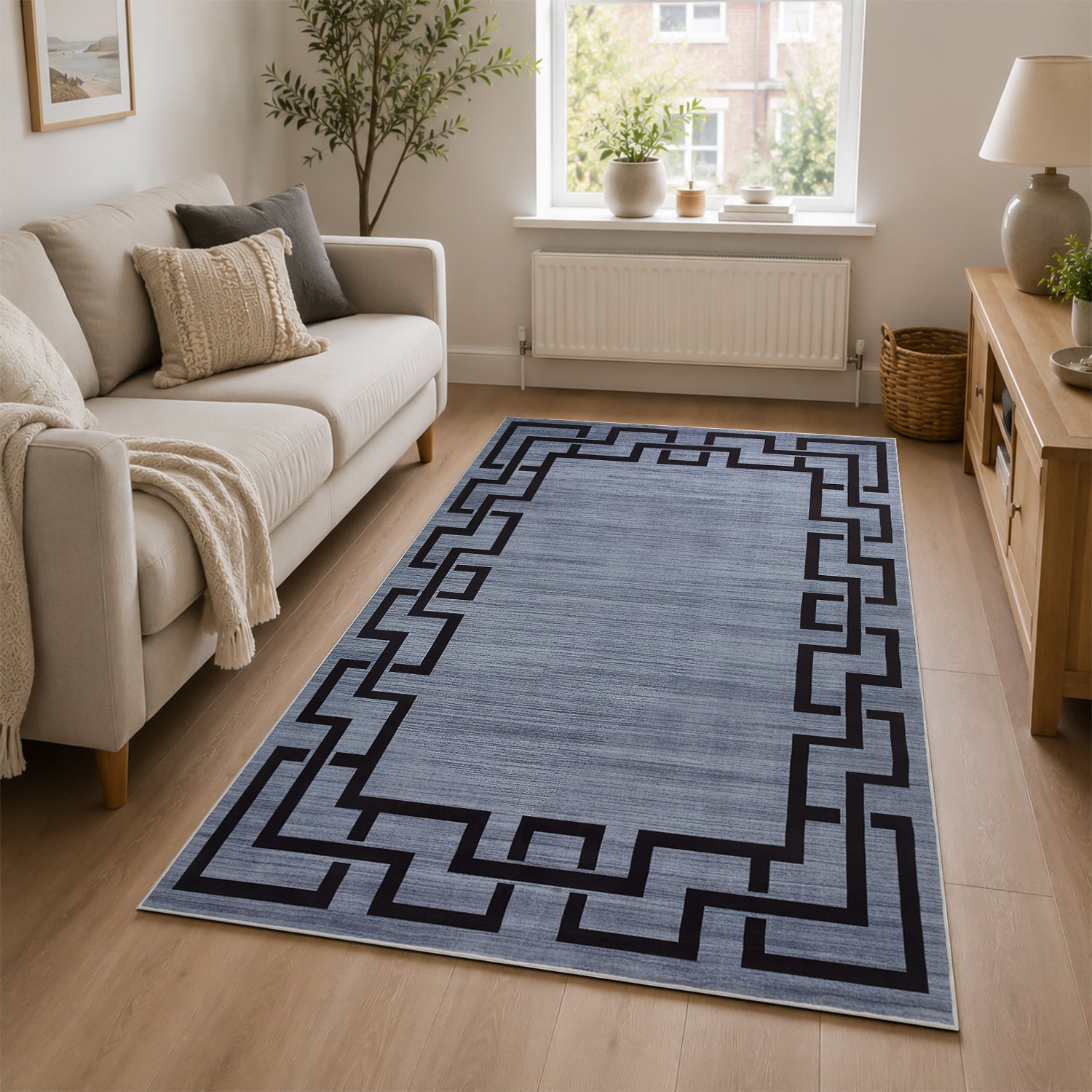 Nico Modern Design Grey Rug Non‑Slip Indoor Area Rug