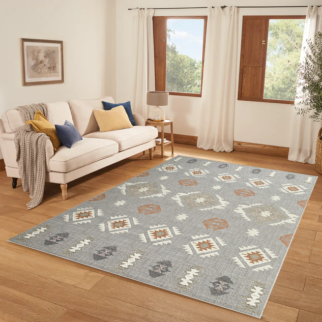 Large Area Living Room Rugs Pinstripe Printed