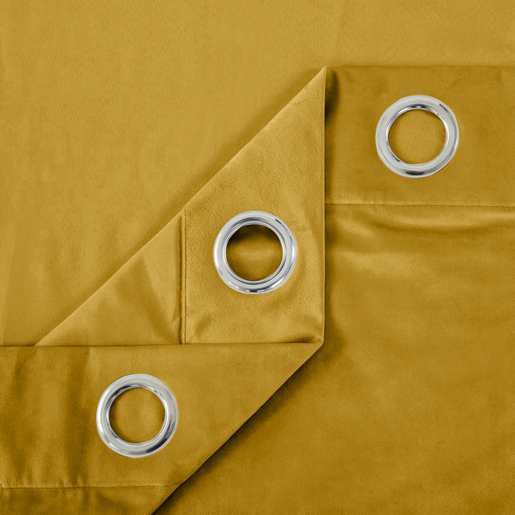 Ochre Velvet Curtains