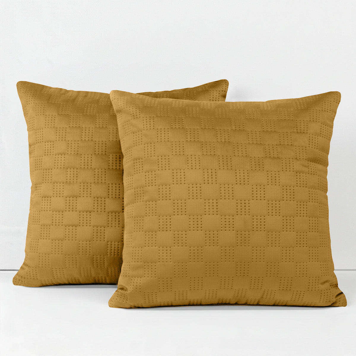 Pack Of 2 Square Velvet Cushion Cover Check Pattern