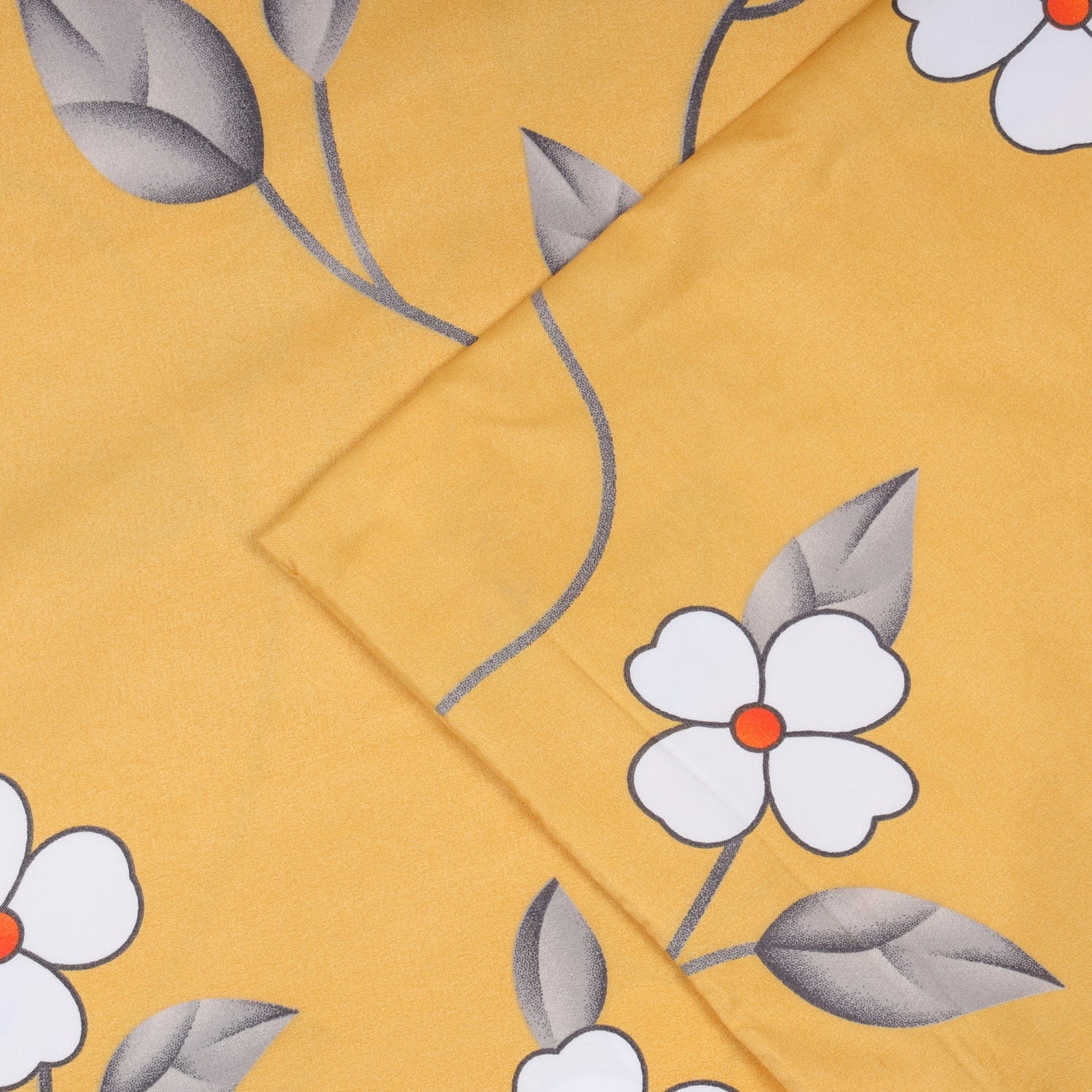 Ochre Flower Duvet Cove