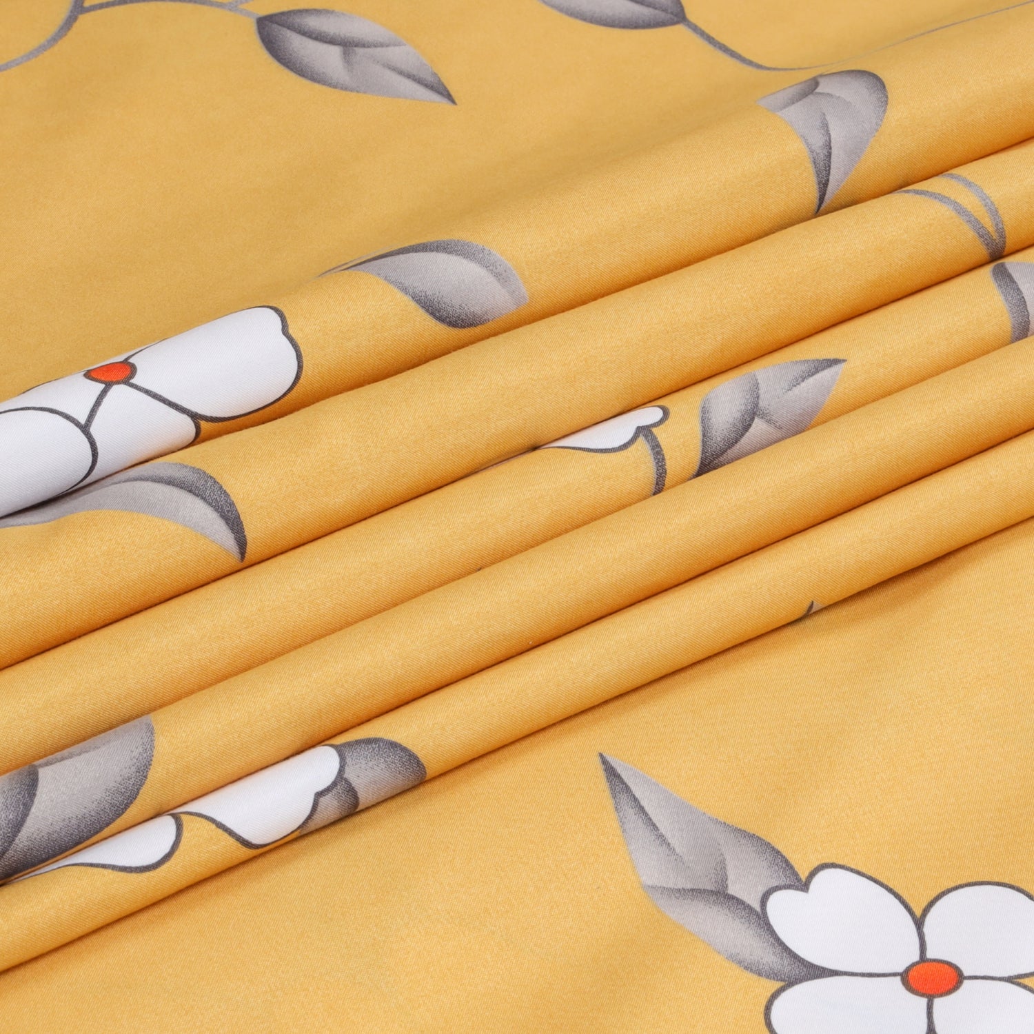 Ochre Flower Duvet Cove