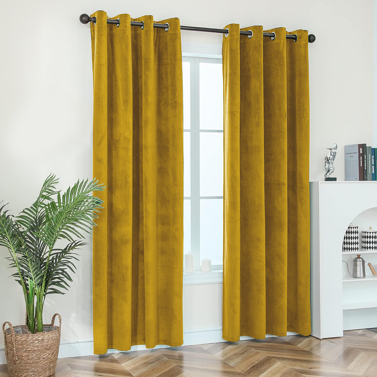 Ochre Velvet Curtains