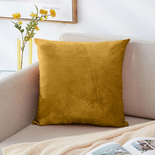 Ochre Cushion Covers & Filled Sofa Pillow Back