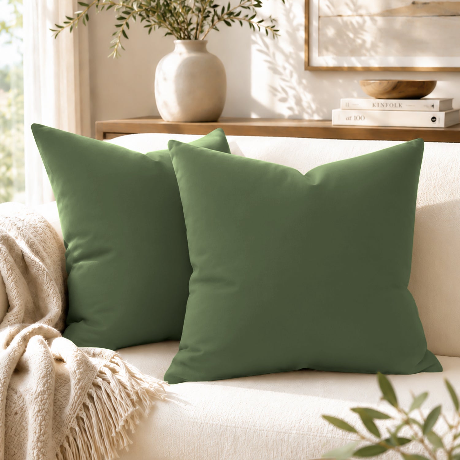 Pair Of Soft Microfibre Plain Cushion Covers for Sofa, Bed & Living Room