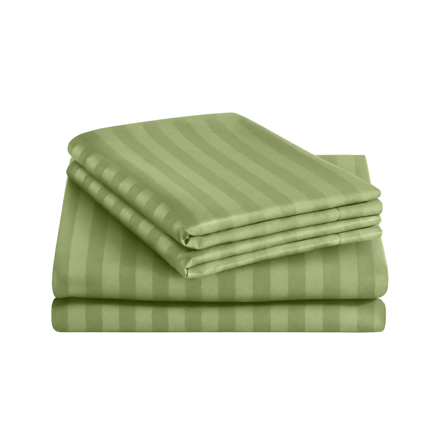 Olive Green Stripe Duvet Cover Set