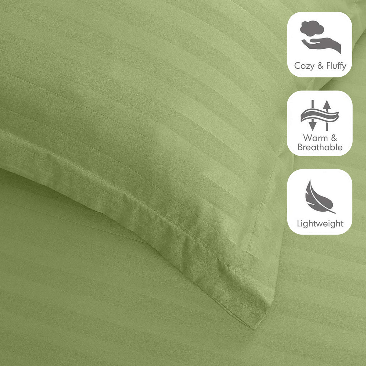 4 Piece Striped Duvet Cover Complete Bedding Set