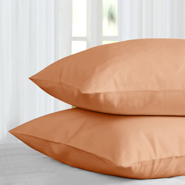 Peach Pillowcases Plain Dye Pair