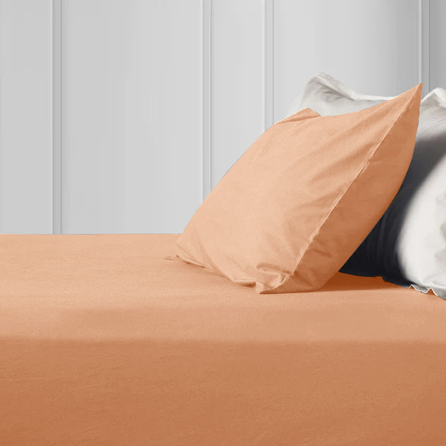 Peach Pillowcases Plain Dye Pair