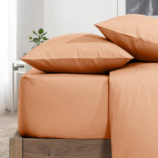 Peach Pillowcases Plain Dye Pair