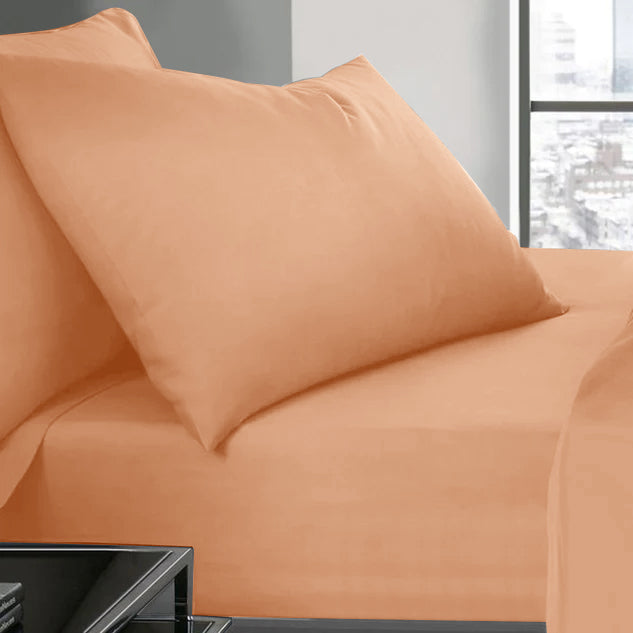 Peach Pillowcases Plain Dye Pair