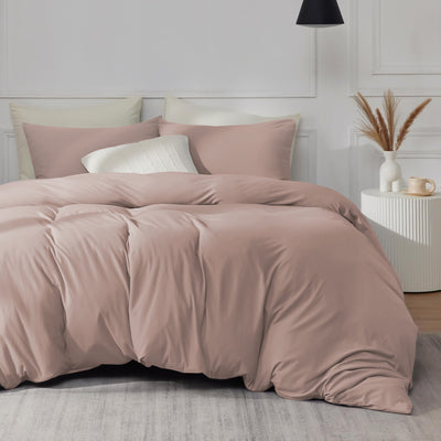 Solid Colour Peach Bedding with Pillowcases