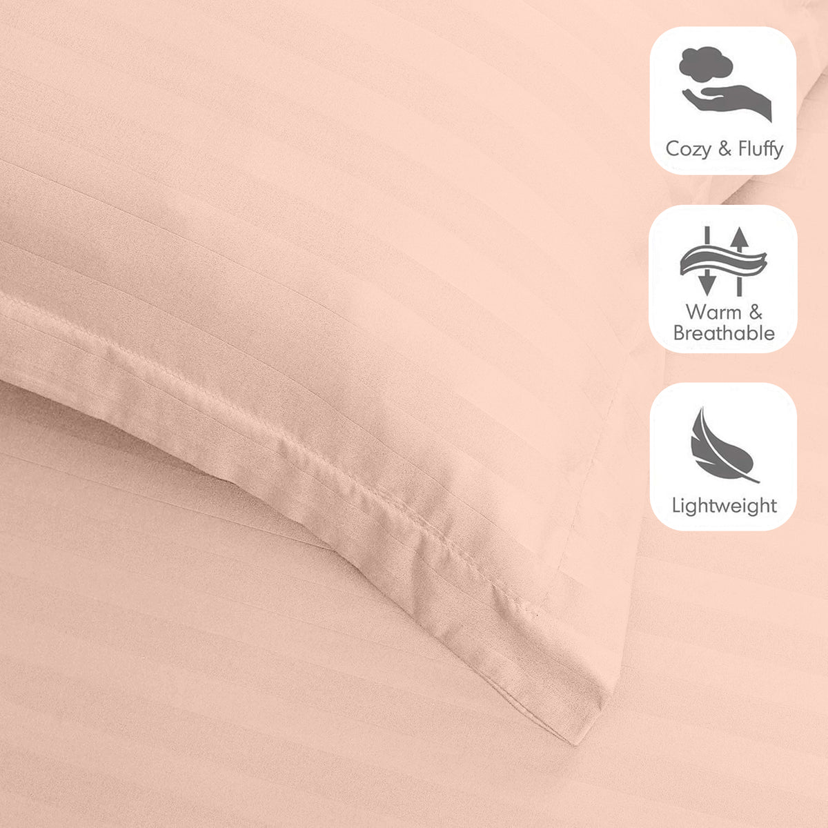 4 Piece Striped Duvet Cover Complete Bedding Set