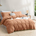 4 Piece Plain Bedding Set Duvet Cover, Pillowcases & Fitted Sheet