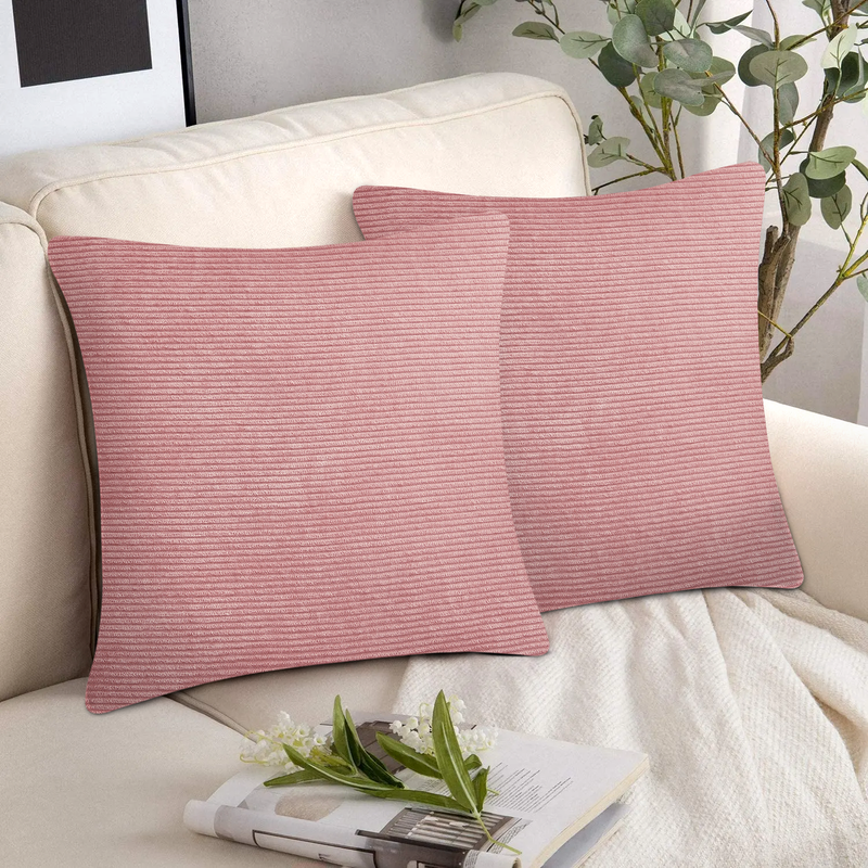 Velvet Corduroy Cushion Covers Pink