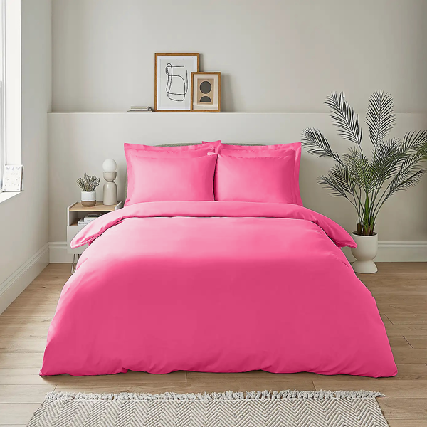 Plain Dyed  Duvet Cover Pink Bedding Set