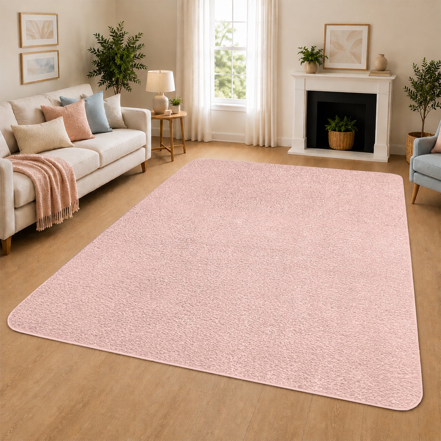 Fluffy Large Area Rug - Low Pile & Thick Pashmina Style