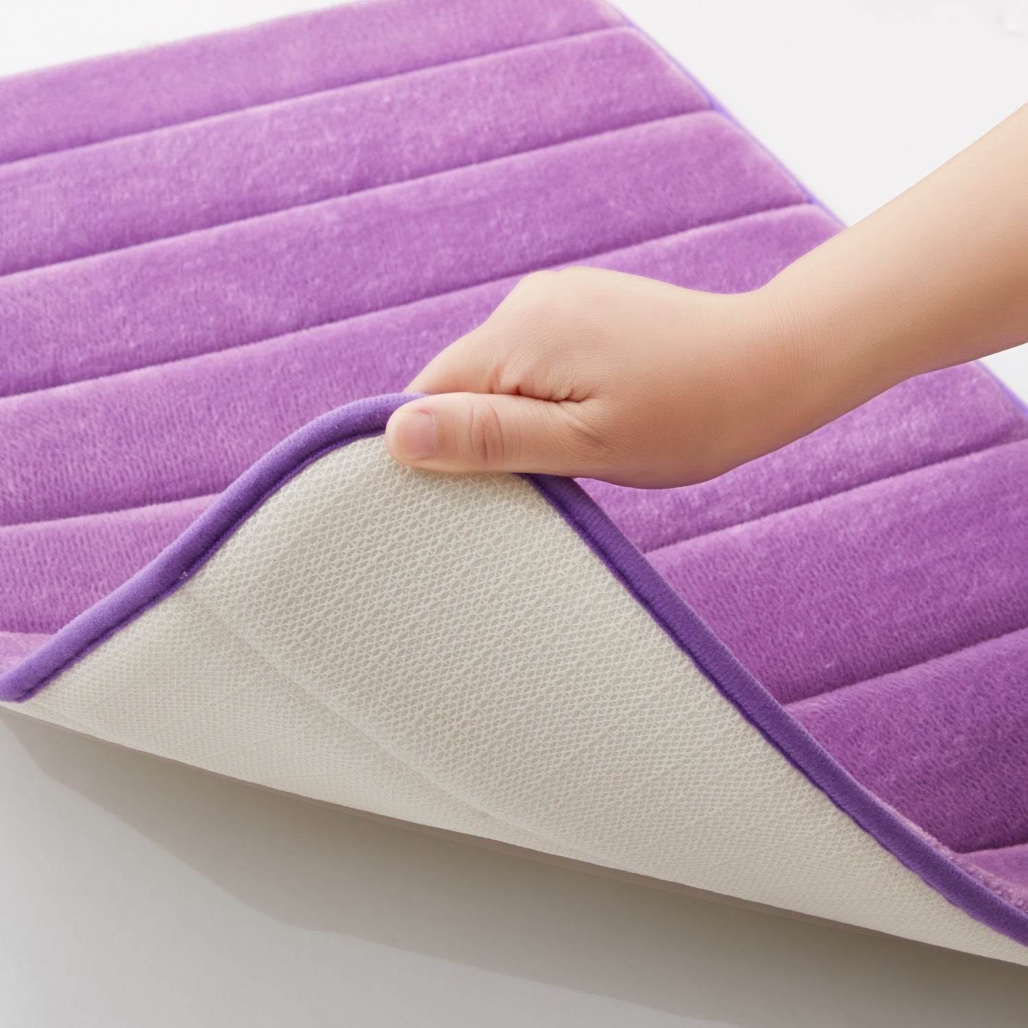 purple bath mat