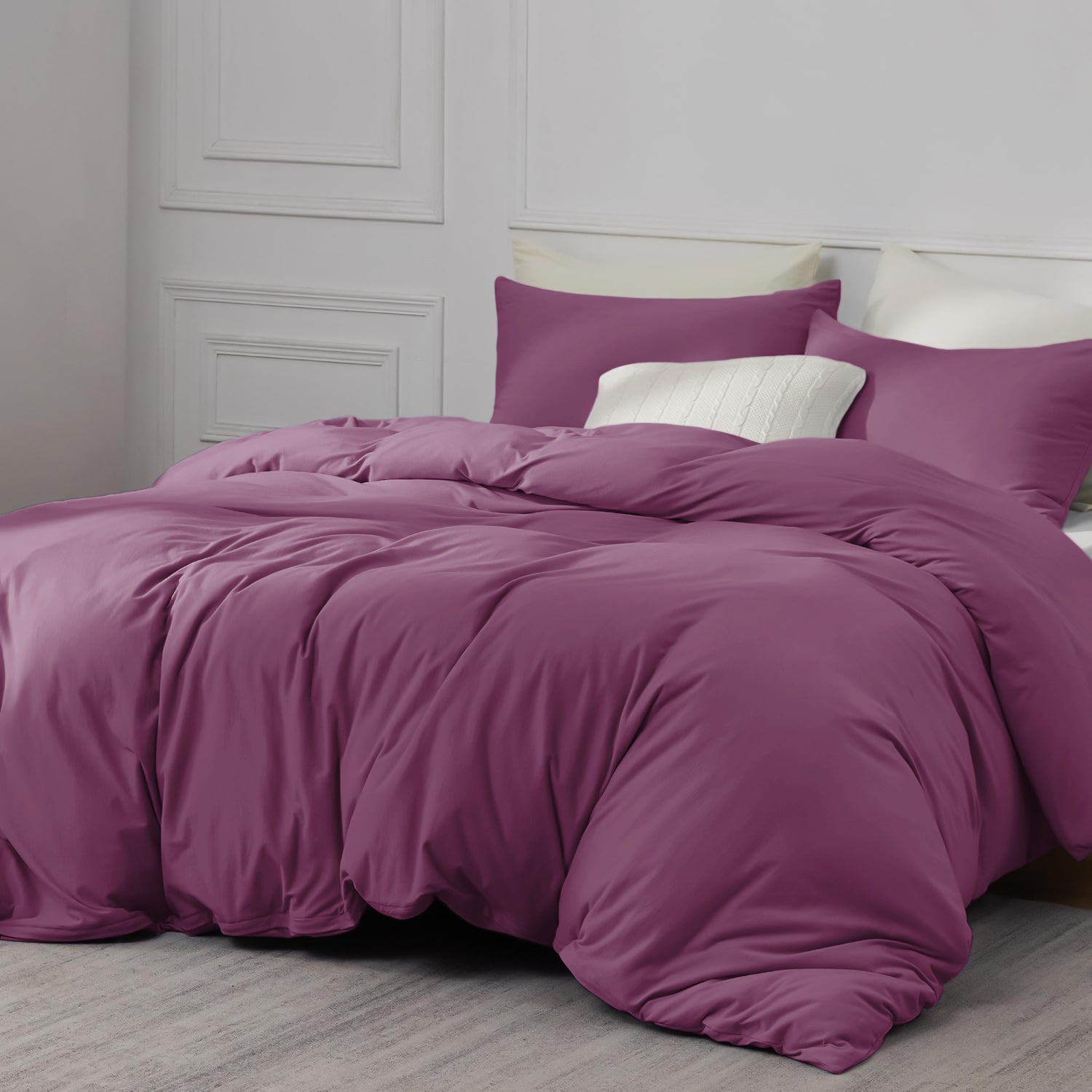 Plain Dyed Purple Duvet Cover & Pillowcases