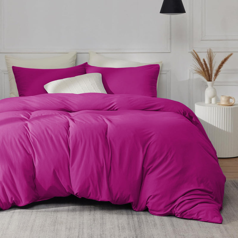 Purple Duvet Cover Bedding Set Plain Dyed