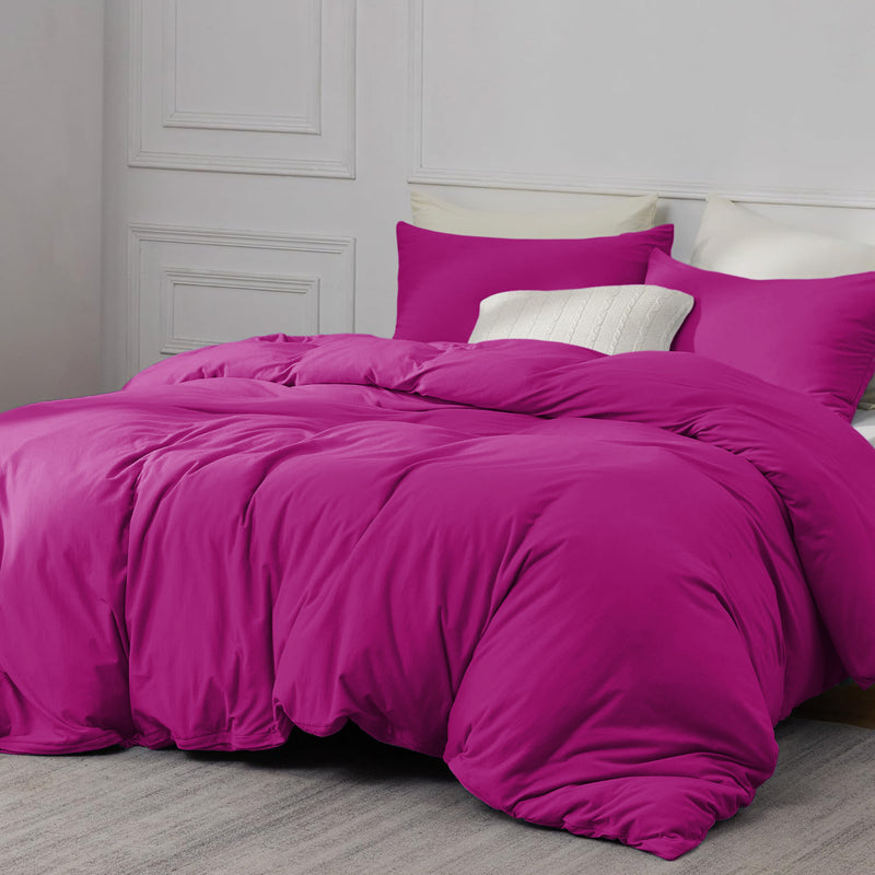 Purple Duvet Cover Bedding Set Plain Dyed