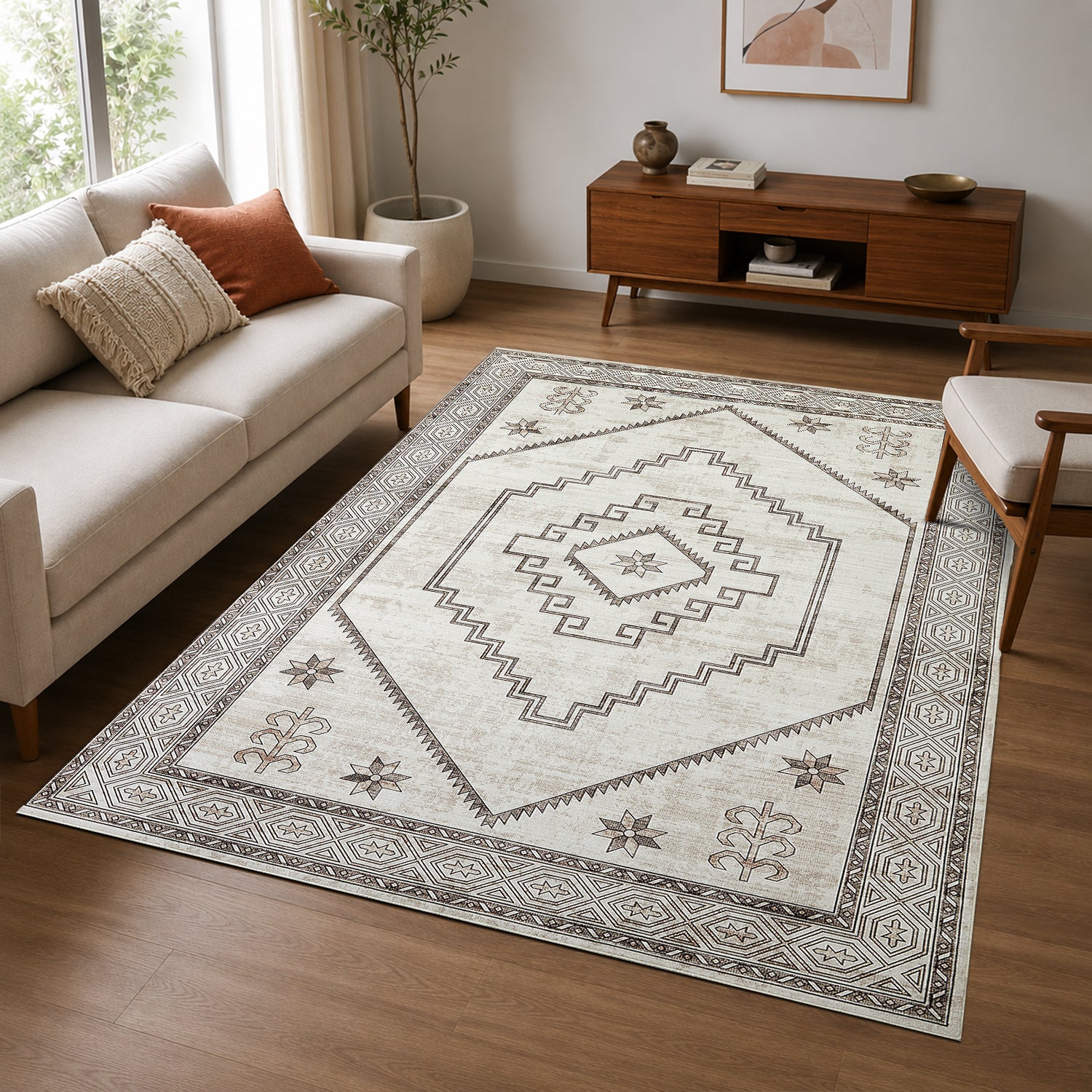 Modern Tribal Rug Perfect for Living & Dining Rooms