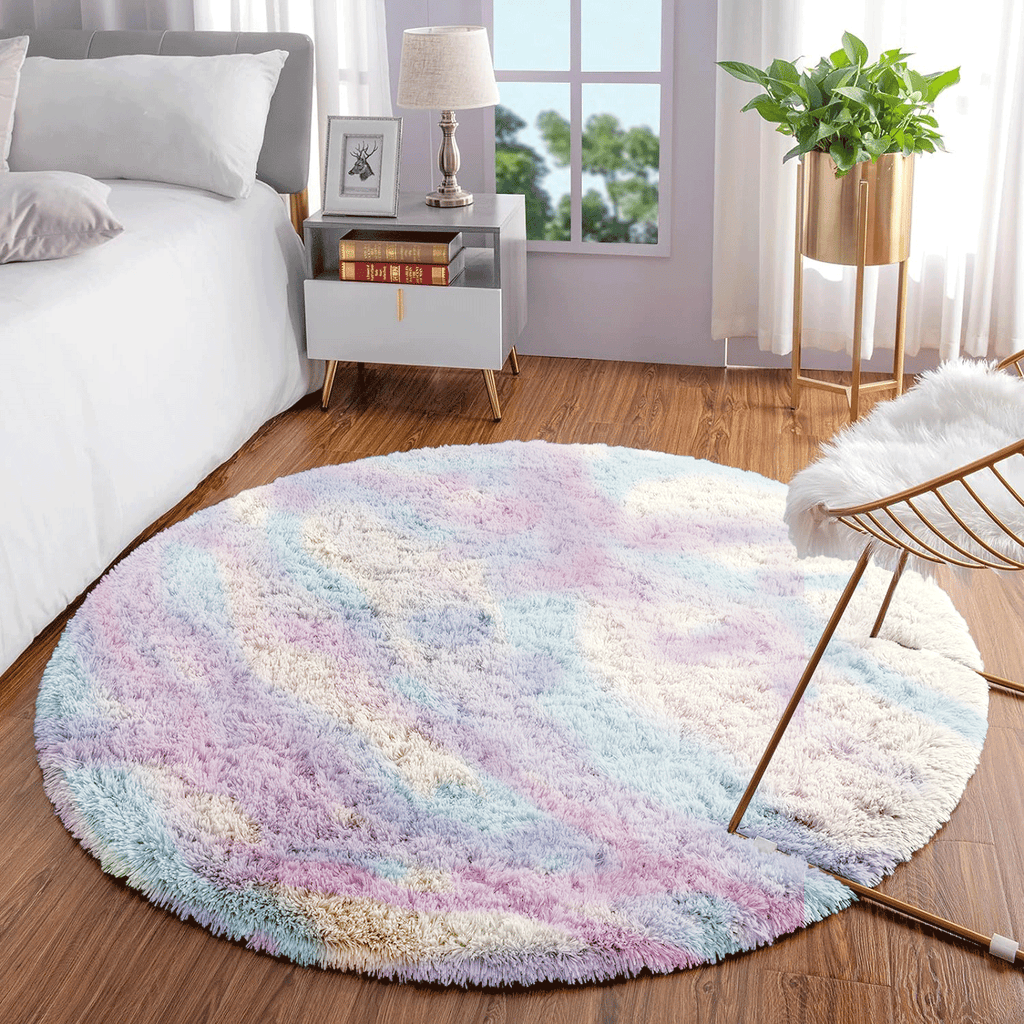 Round Ruggables Round Rugs Deep Pile Fluffy Circle Shaggy Rug