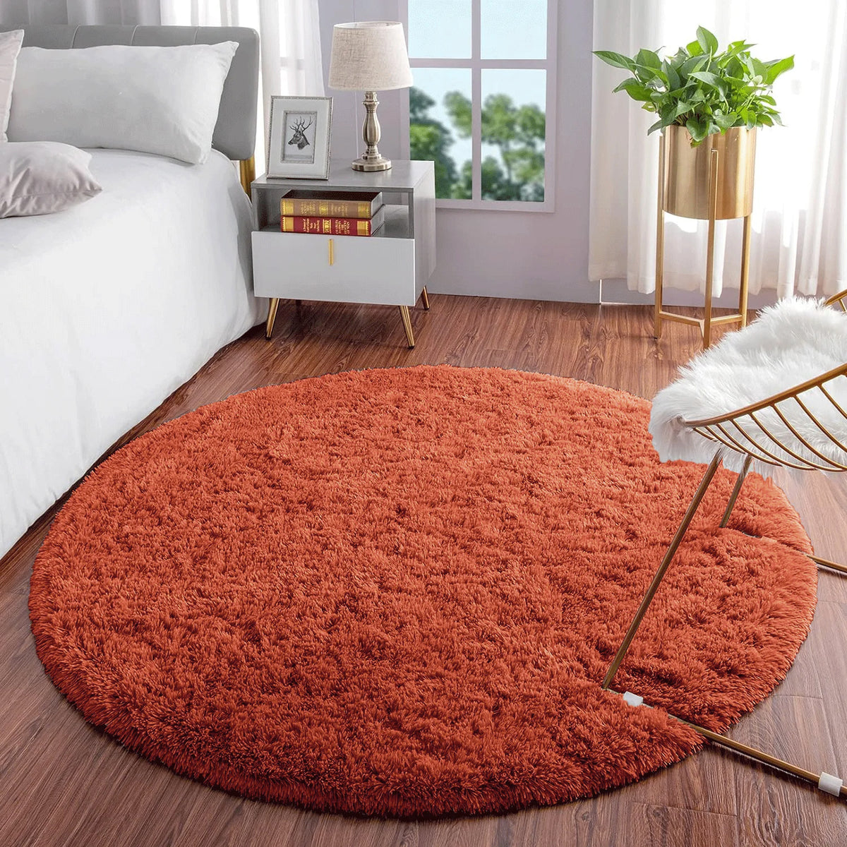 Round Rugs Deep Pile Fluffy Circle Shaggy Rug