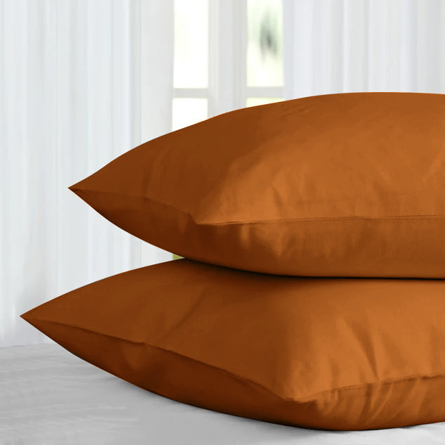 Rust Pillowcases Plain Dye Pair