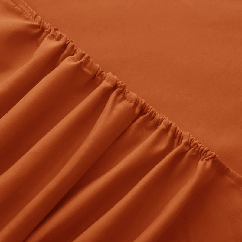 Rust Bed Sheets Plain 25cm Deep Fitted Sheets