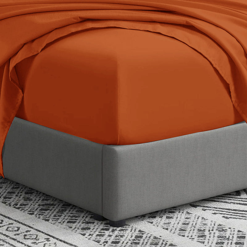 Rust Bed Sheets Plain 25cm Deep Fitted Sheets