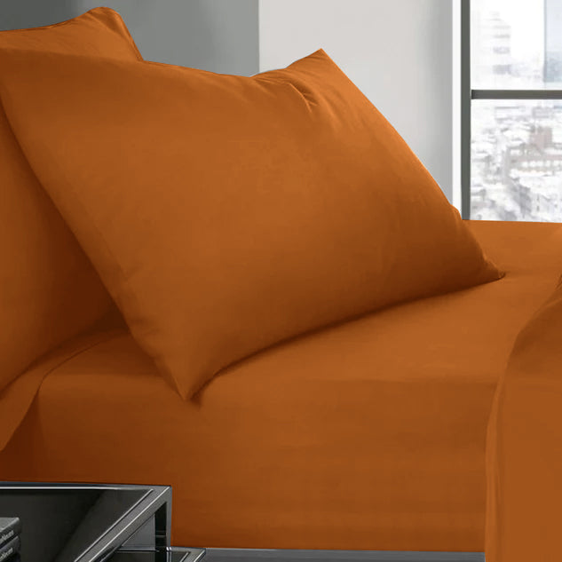 Rust Pillowcases Plain Dye Pair