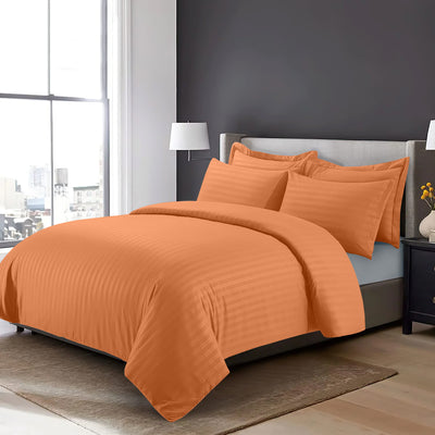 Rust Stripe Duvet Cover Set