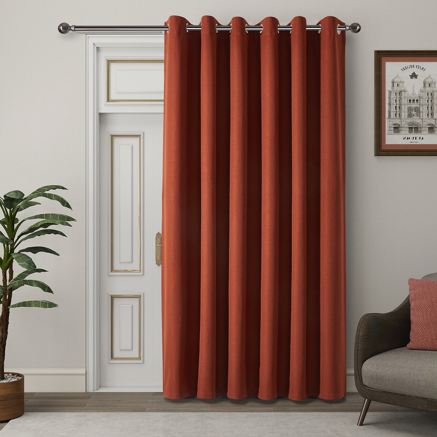 100% Blackout Linen Curtains  Luxury Thermal Eyelet Ready Made