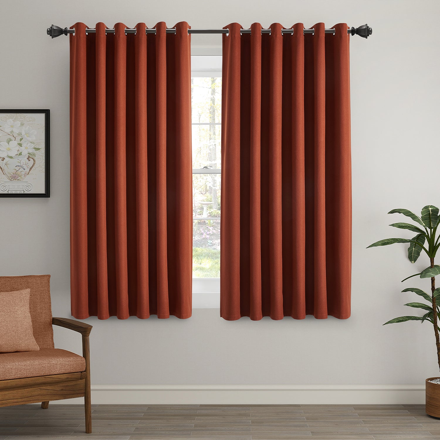 100% Blackout Linen Curtains  Luxury Thermal Eyelet Ready Made