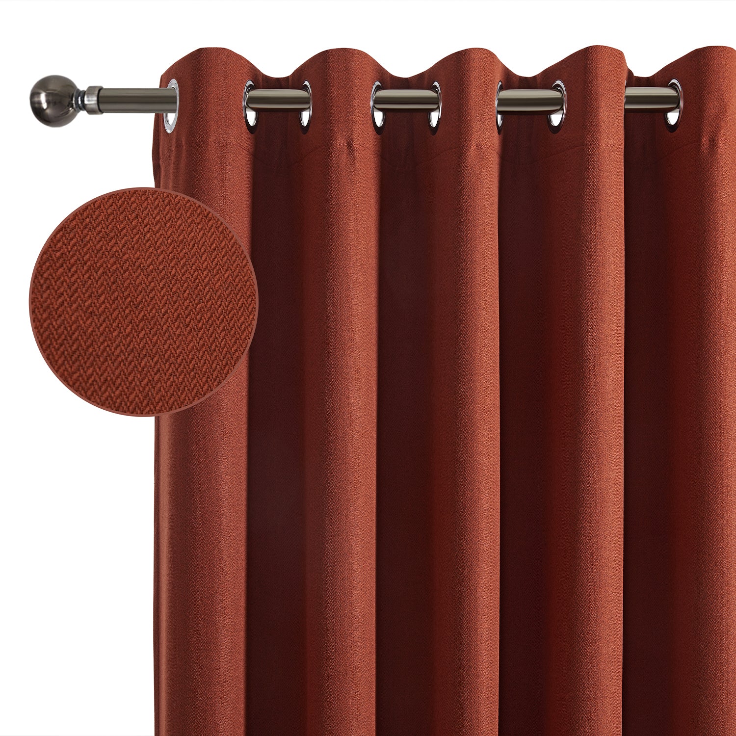 100% Blackout Linen Curtains  Luxury Thermal Eyelet Ready Made