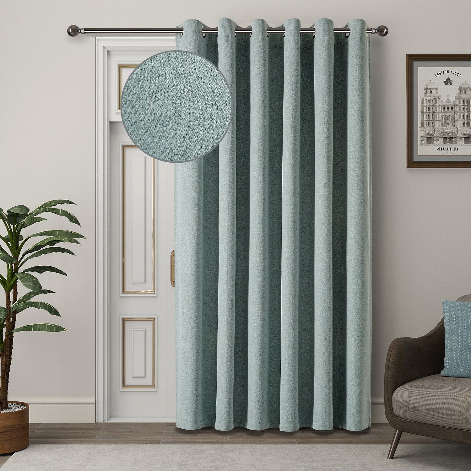 100% Blackout Linen Curtains  Luxury Thermal Eyelet Ready Made