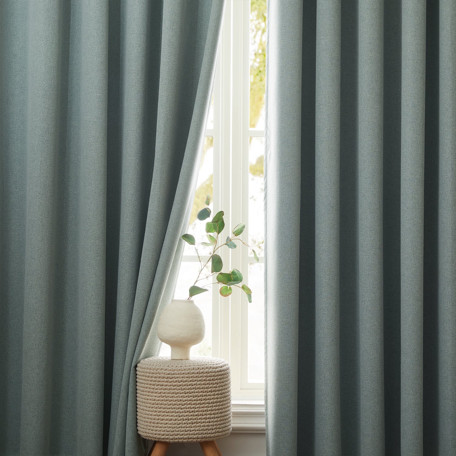 100% Blackout Linen Curtains  Luxury Thermal Eyelet Ready Made
