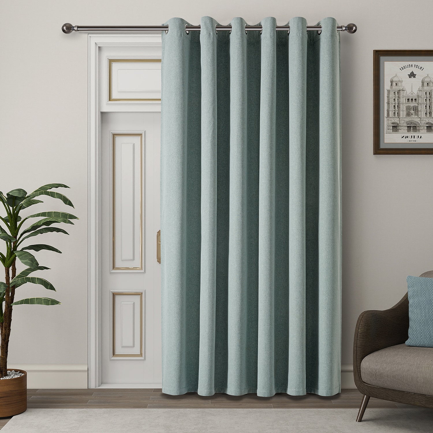 100% Blackout Linen Curtains  Luxury Thermal Eyelet Ready Made